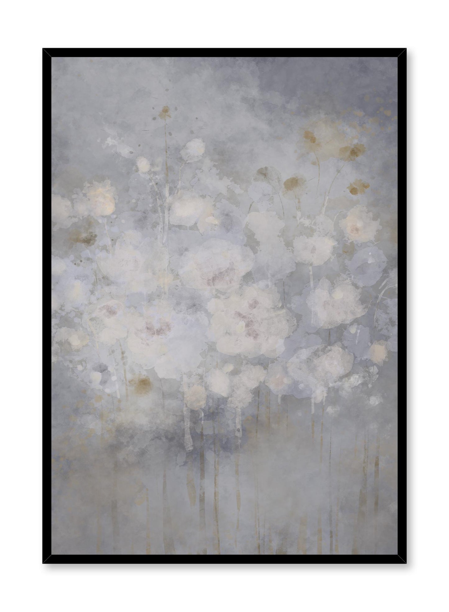 Misty Blooms in Blue, Poster